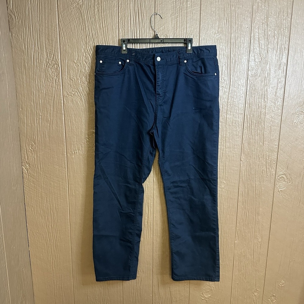 Prana Mens Straight Leg Slim Fit Work Pants Sz 40x30 Navy Blue Outdoor Hiking